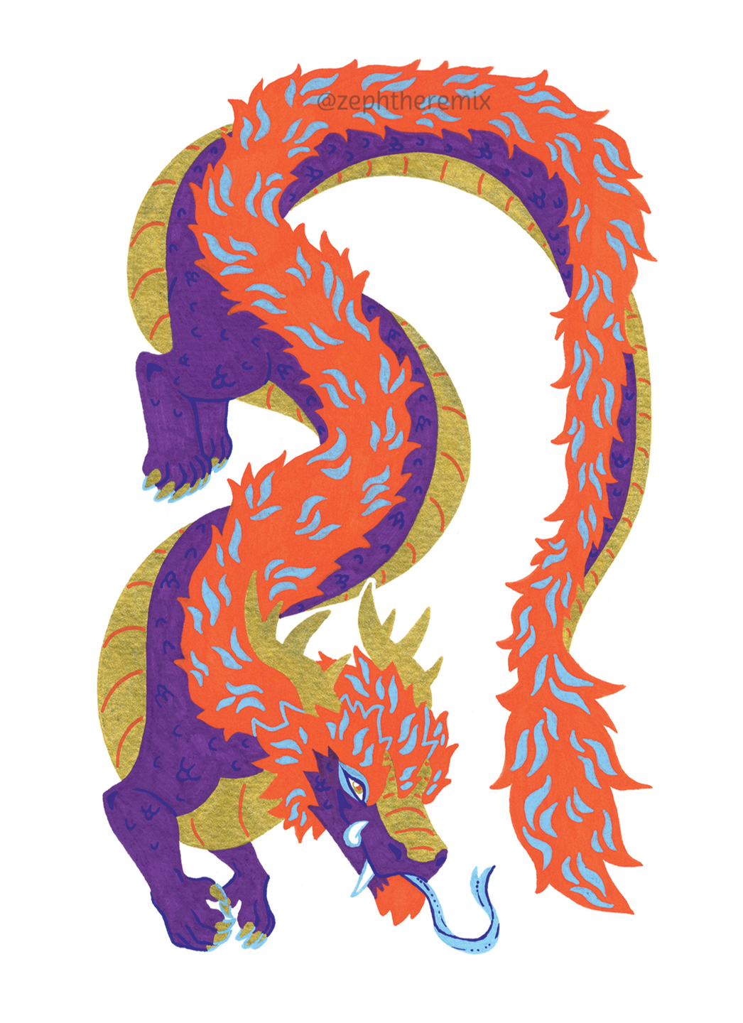 Purple Posca Dragon