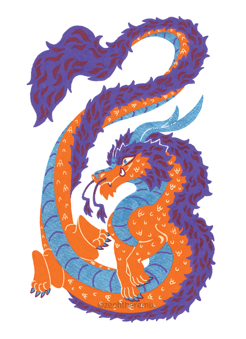 Orange Posca Dragon